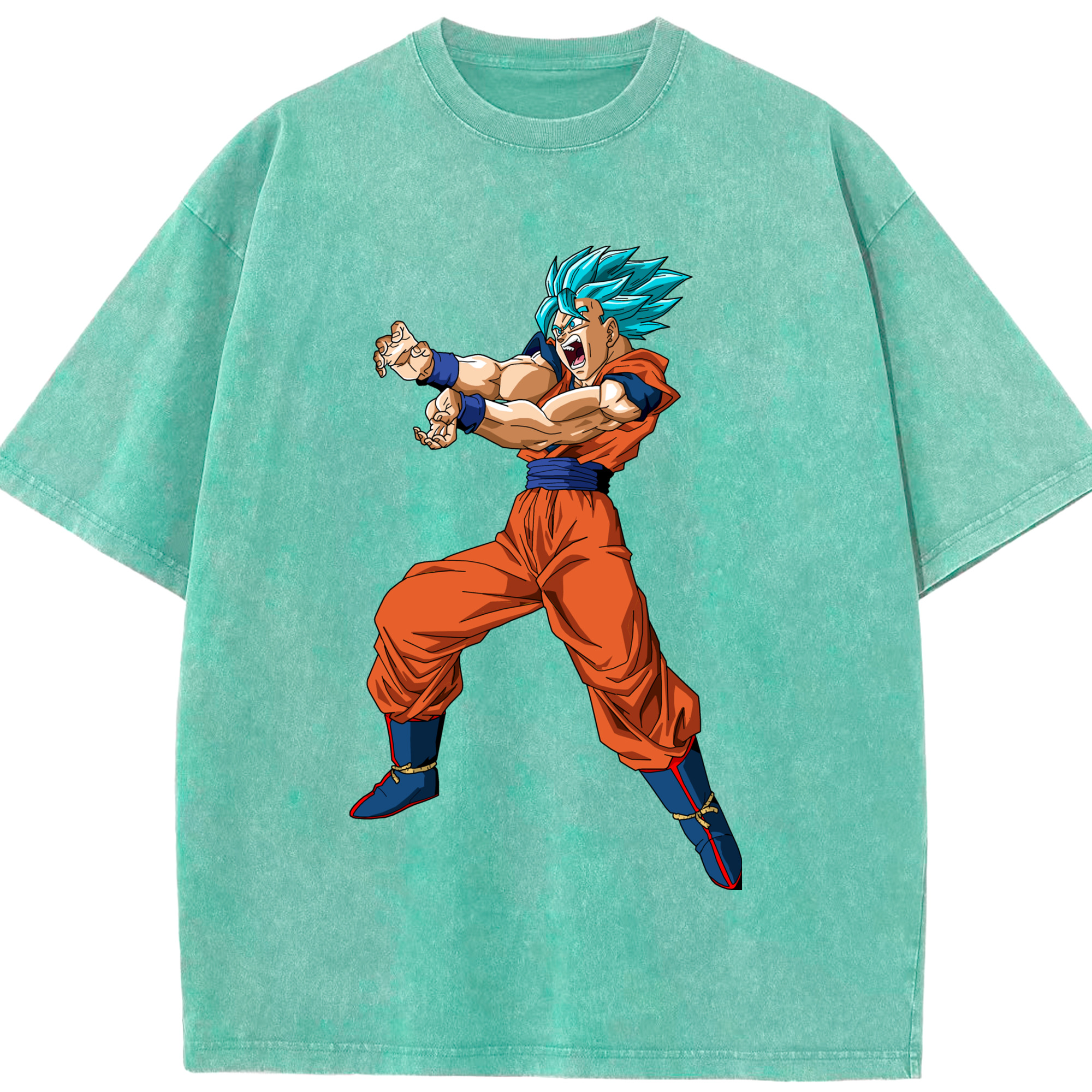 （画像用） ドラゴンボール 孫悟空（そん ごくう）Son Goku カカロット DRAGON BALL Kakarotto 綿100% ヴィンテージ風 半袖Tシャツ（フロントプリント）